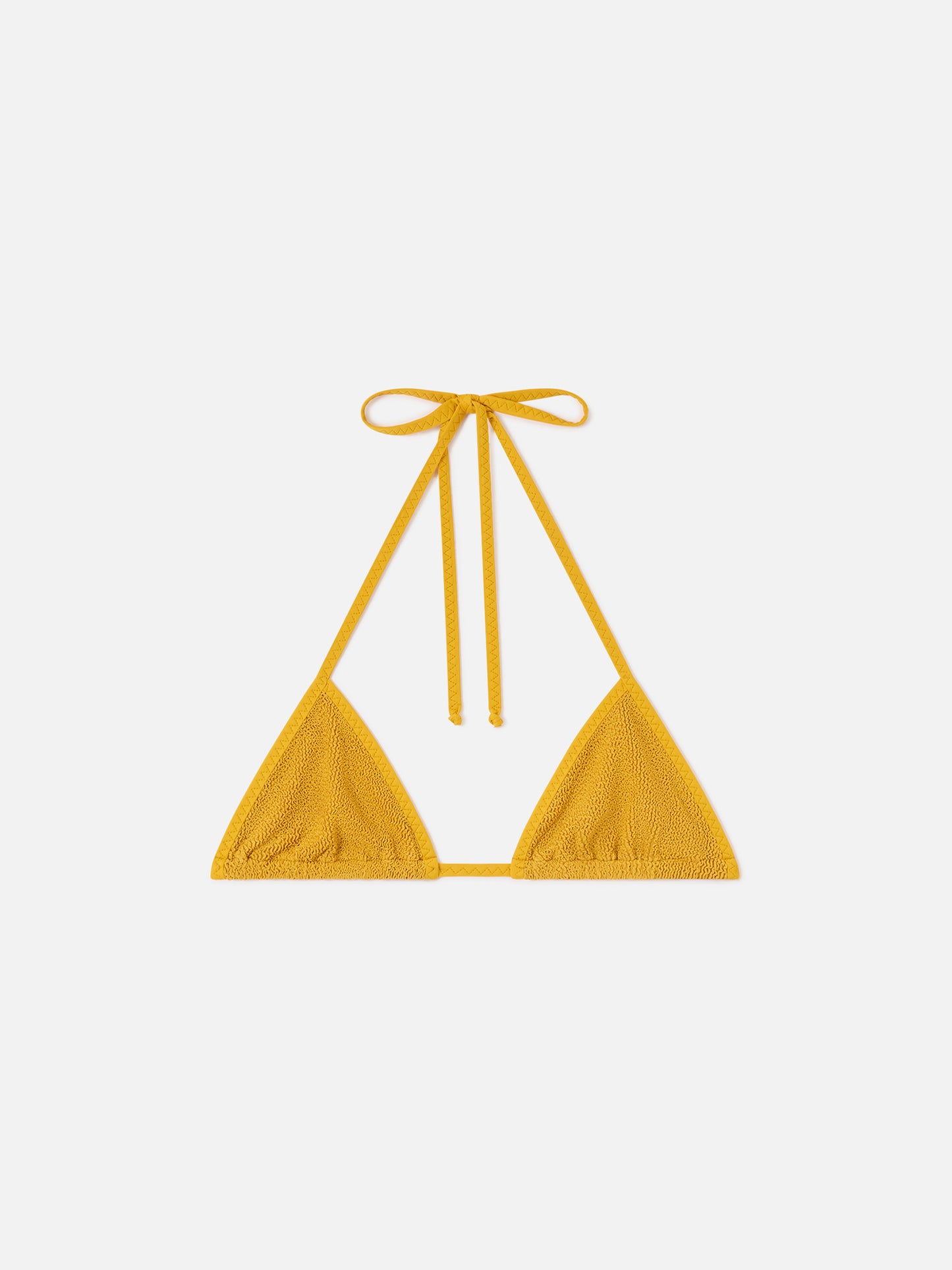 Haut de bikini triangle froncé à liens Ochre Leah 