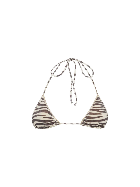 Leah lurex triangle top with zebra print - MC2 Saint Barth