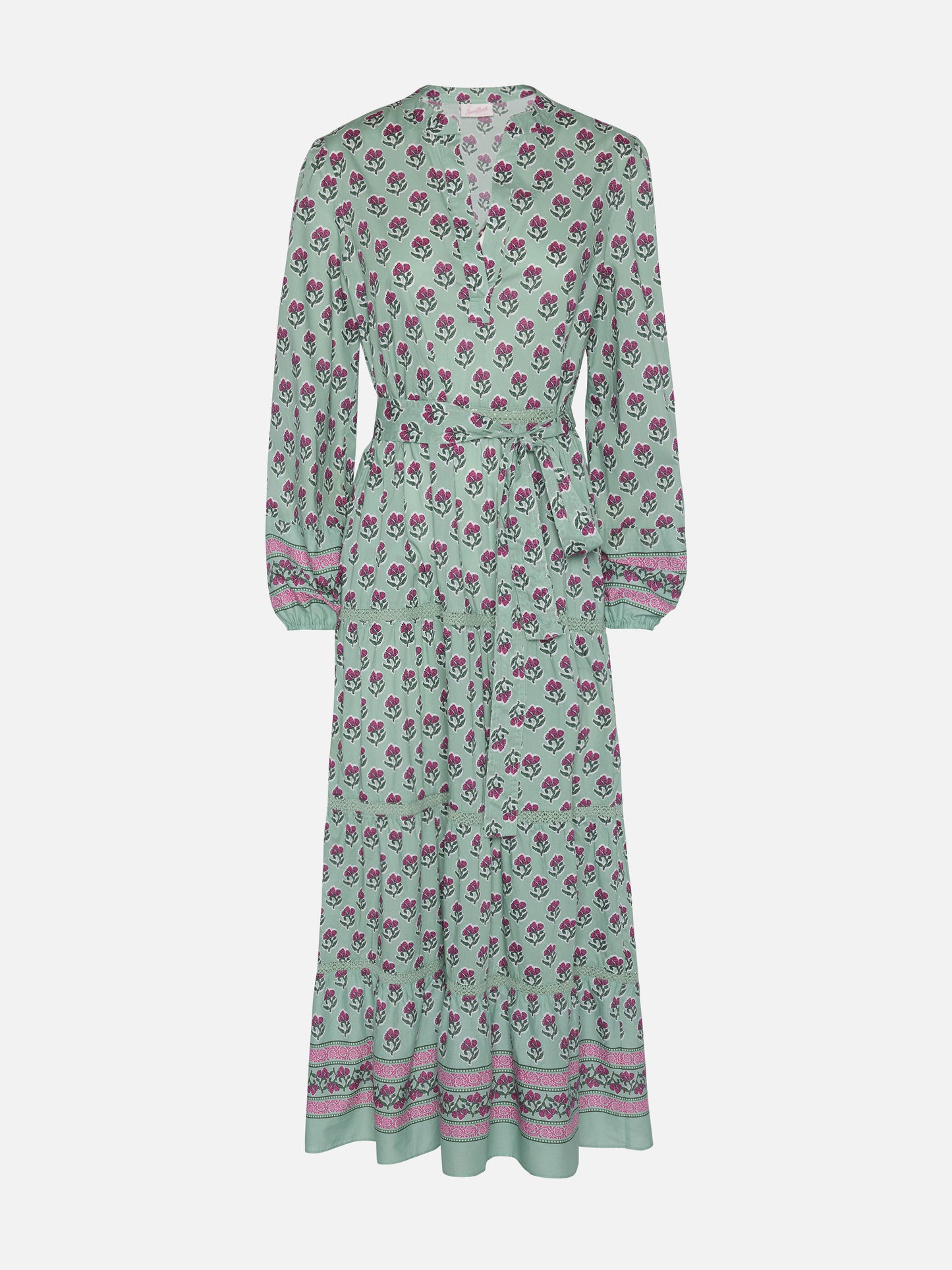 Leyde cotton maxi dress with floral print
