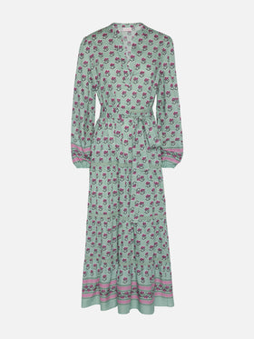 Leyde cotton maxi dress with floral print