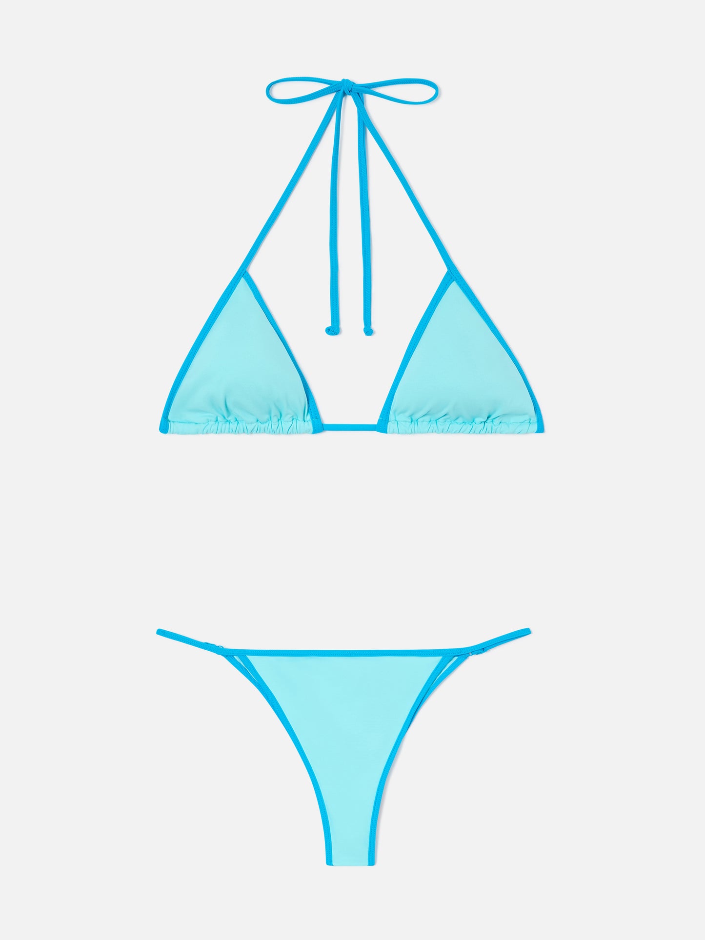 Lezzy String water green bikini with contrast trims