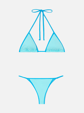 Lezzy String water green bikini with contrast trims