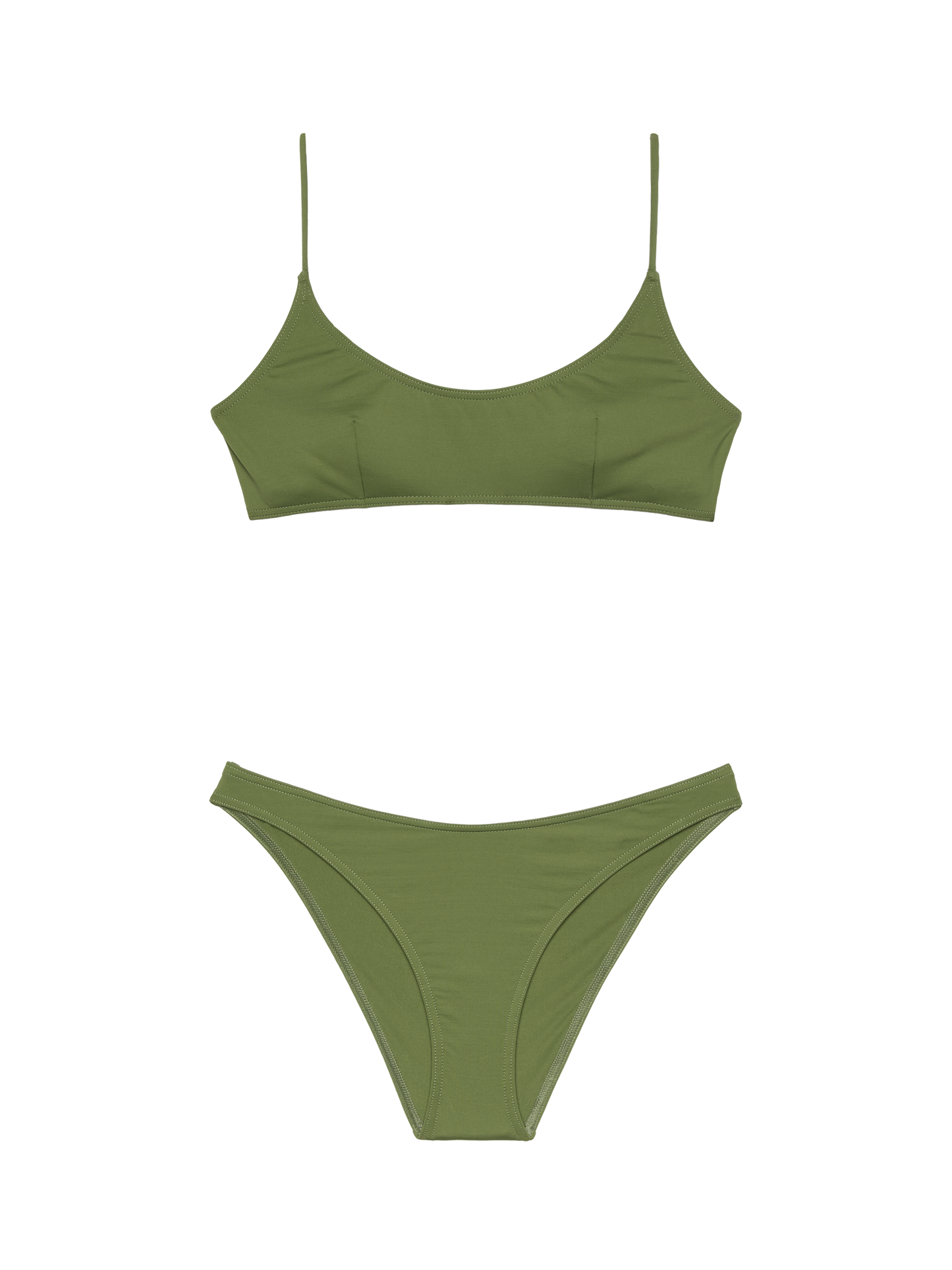 Lido klassische Badehose in Militärgrün - Judy Strand-Bralette in Militärgrün Judy