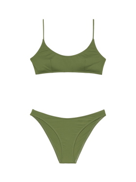 Lido klassische Badehose in Militärgrün - Judy Strand-Bralette in Militärgrün Judy