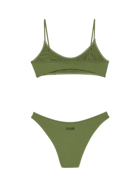 Lido klassische Badehose in Militärgrün - Judy Strand-Bralette in Militärgrün Judy
