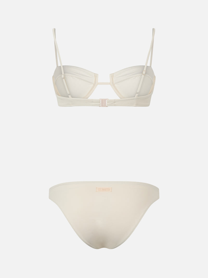 Cremefarbener Bügel-Bralette-Bikini für Damen Salina Lido