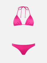 Woman fuchsia triangle bikini Leah Lido