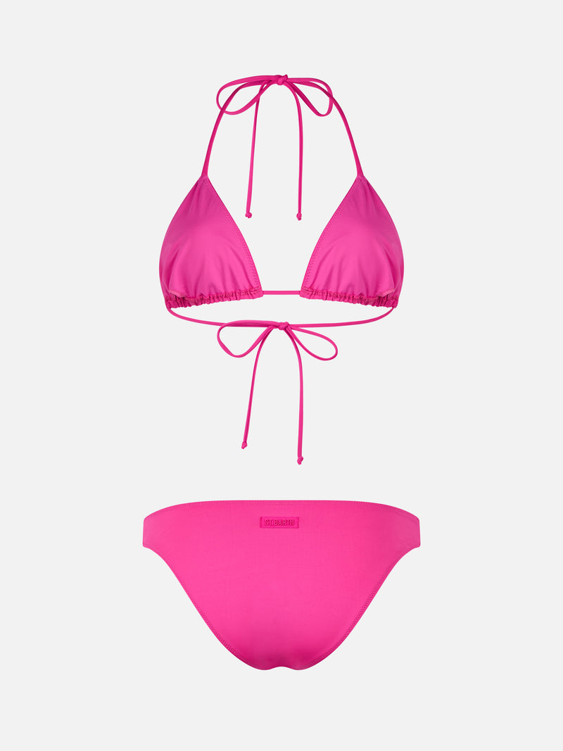 Woman fuchsia triangle bikini Leah Lido