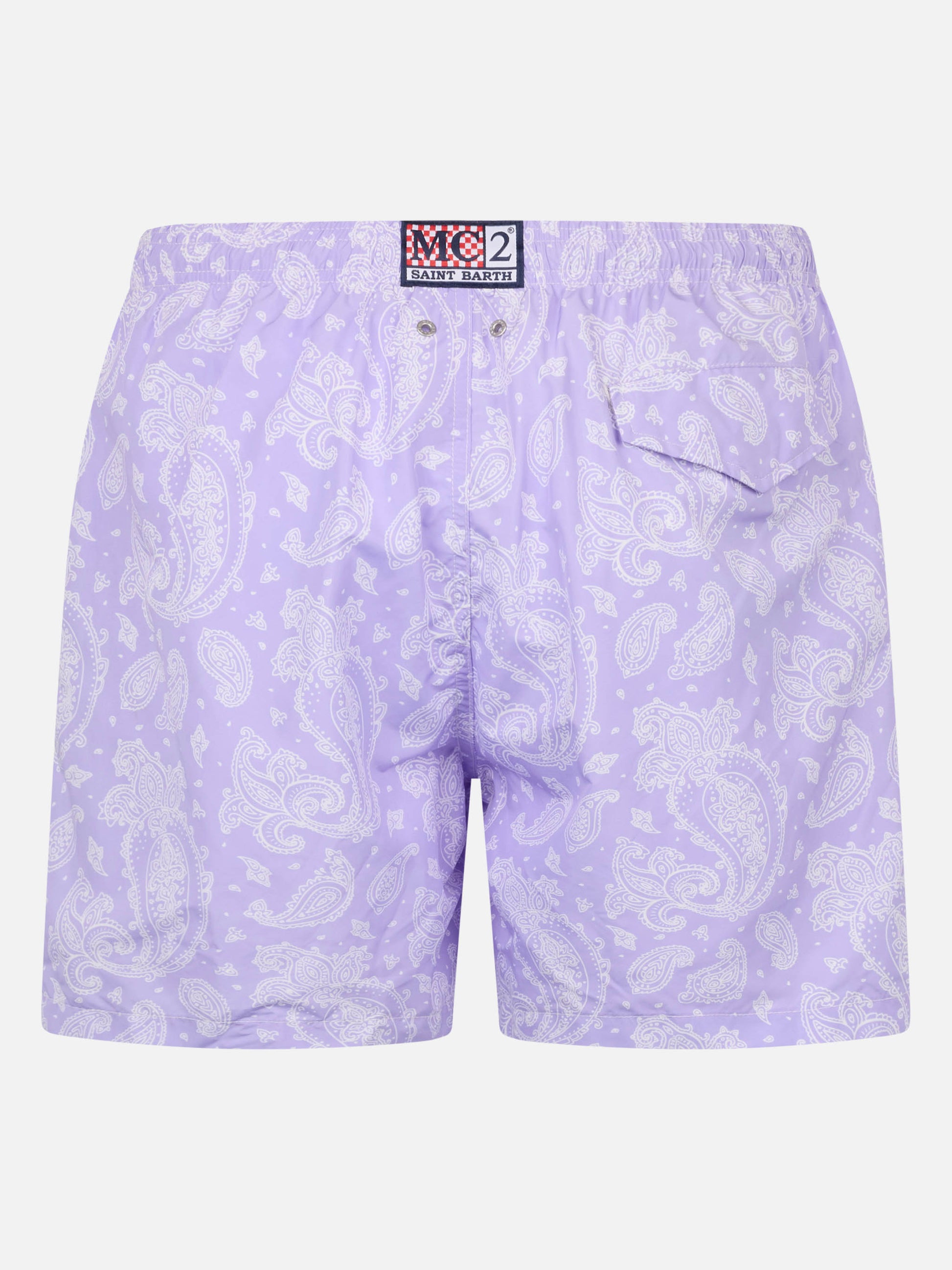 Man lightweight fabric swim-shorts Lighting with paisley print - MC2 Saint Barth