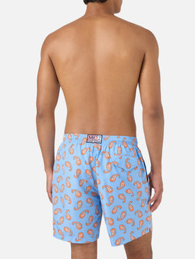 Leuchtende Badeshorts mit Paisley-Print 