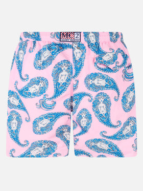 Herren-Badeshorts Lighting aus leichtem Stoff mit Paisley-Print