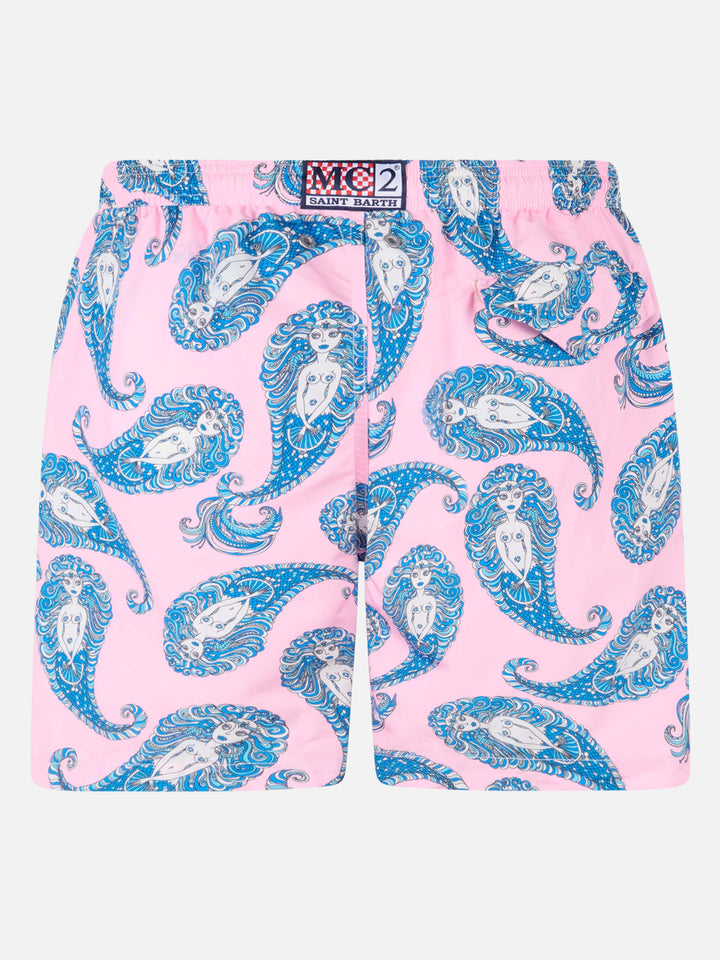 Costume da bagno da uomo in tessuto leggero Lighting con stampa paisley