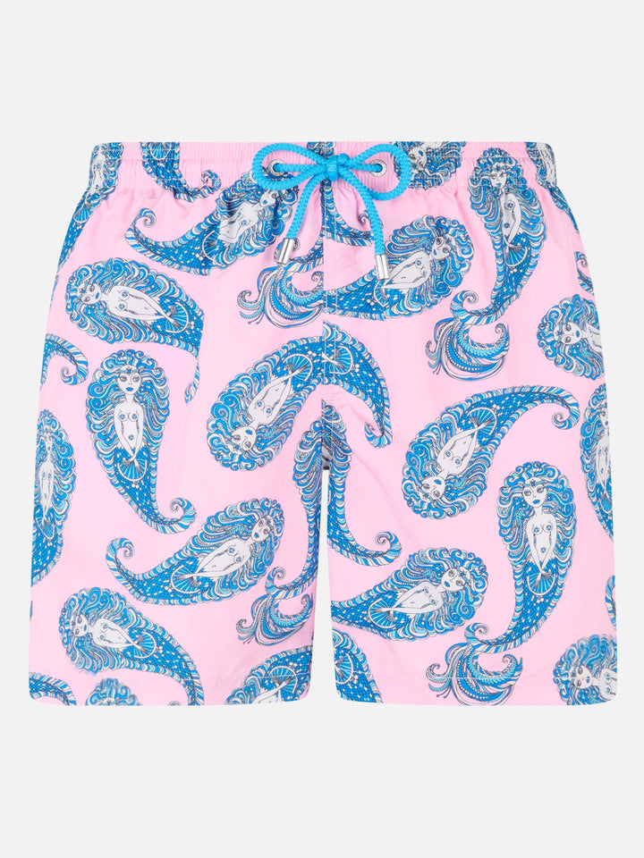 Costume da bagno da uomo in tessuto leggero Lighting con stampa paisley