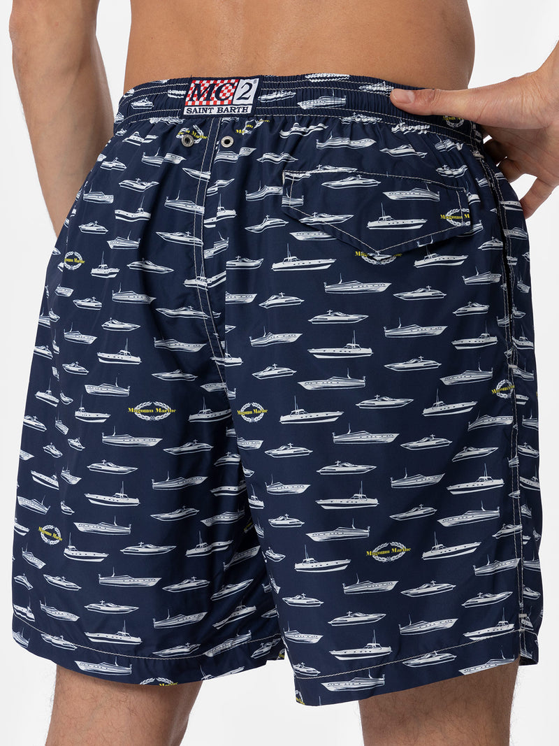 Man lightweight fabric swim-shorts Lighting with Magnum Marine print | MAGNUM MARINE SPECIAL EDITION