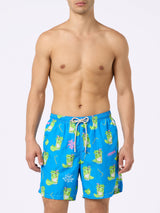 Man lightweight fabric swim-shorts Lighting with Cryptopuppets print | CRYPTOPUPPETS SPECIAL EDITION