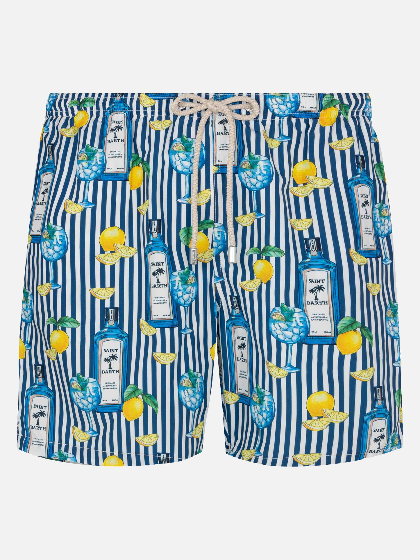 Lightweight fabric swim-shorts Lighting with gin tonic print - MC2 Saint Barth