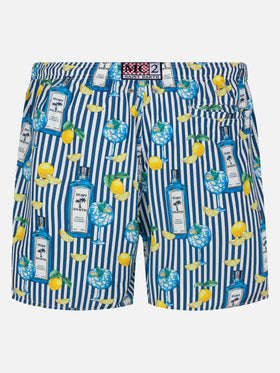 Lightweight fabric swim-shorts Lighting with gin tonic print - MC2 Saint Barth