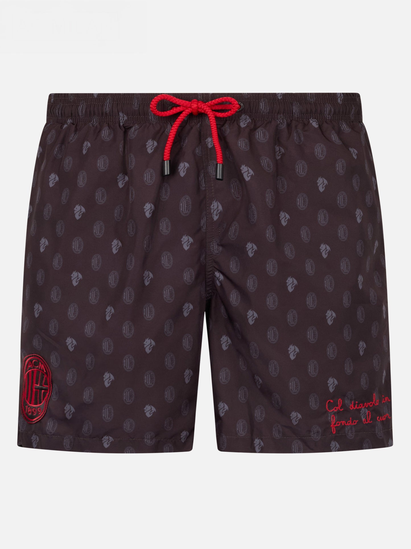 Badeshorts aus leichtem Stoff für Herren mit Milan-Logo-Aufdruck und Patch | AC MILAN SPECIAL EDITION