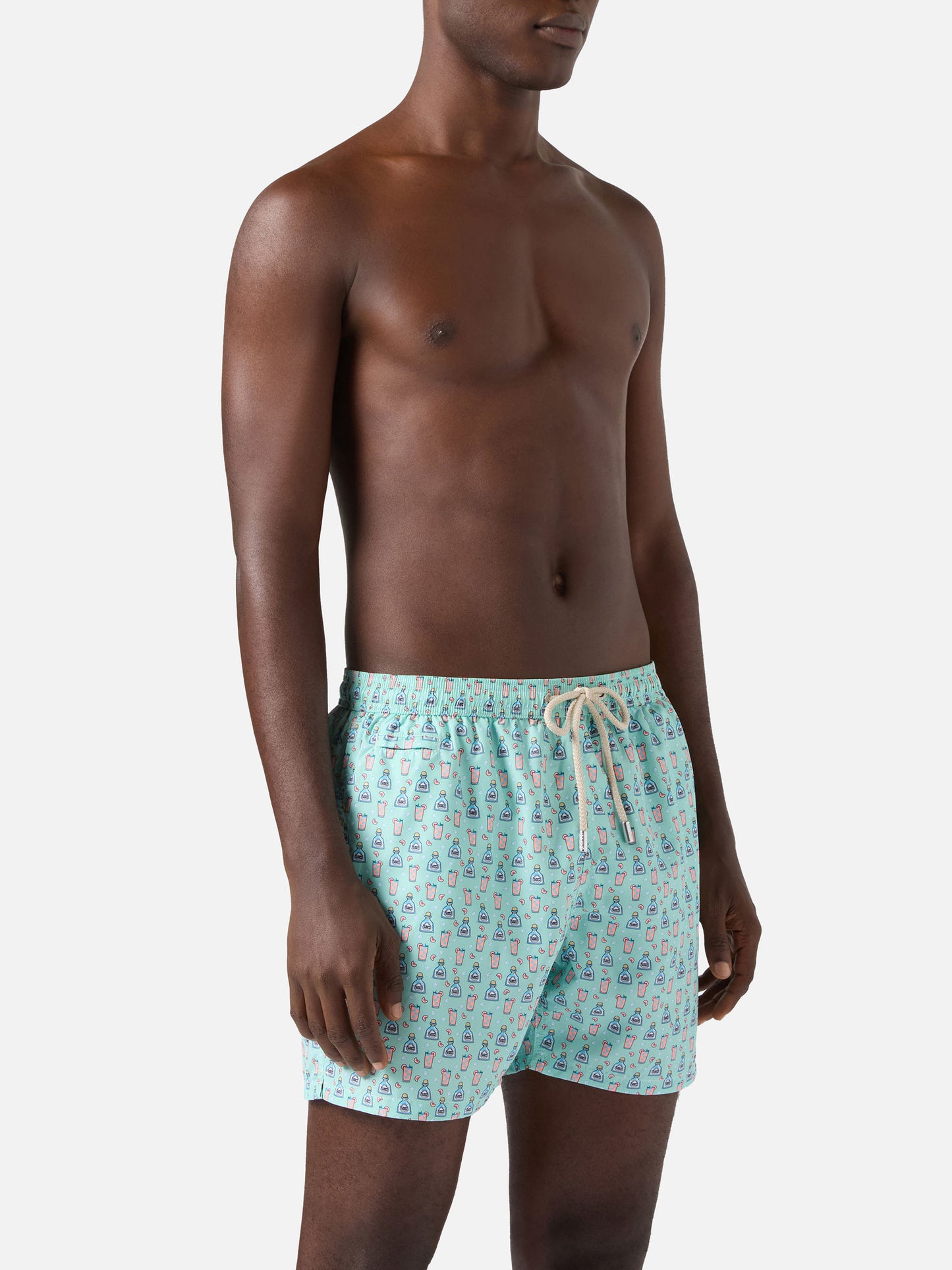 Light green Lighting Micro swim shorts with paloma all-over print