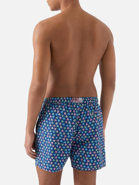Lightweight fabric swim shorts Lighting with octopus print