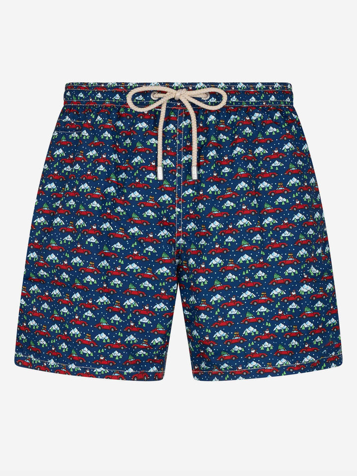 Badeshorts für Herren aus leichtem Stoff Lighting Micro Fantasy mit Santa Driver-Print
