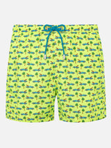 Man light fabric swim shorts with surfcar print