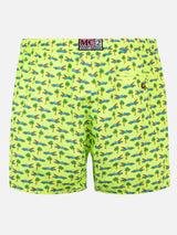 Man light fabric swim shorts with surfcar print