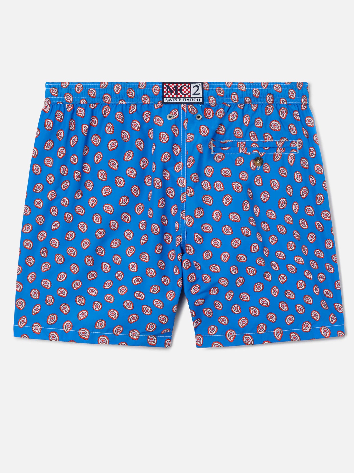 Leichte Badehose aus hellem Stoff mit Paisley-Muster