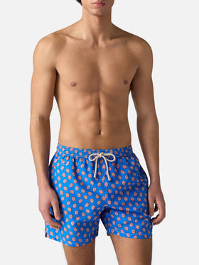 Leichte Badehose aus hellem Stoff mit Paisley-Muster