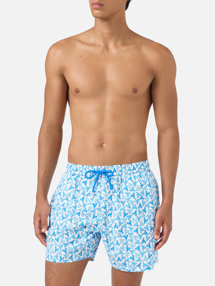 Lighting Micro Fantasy white lobster print swim shorts