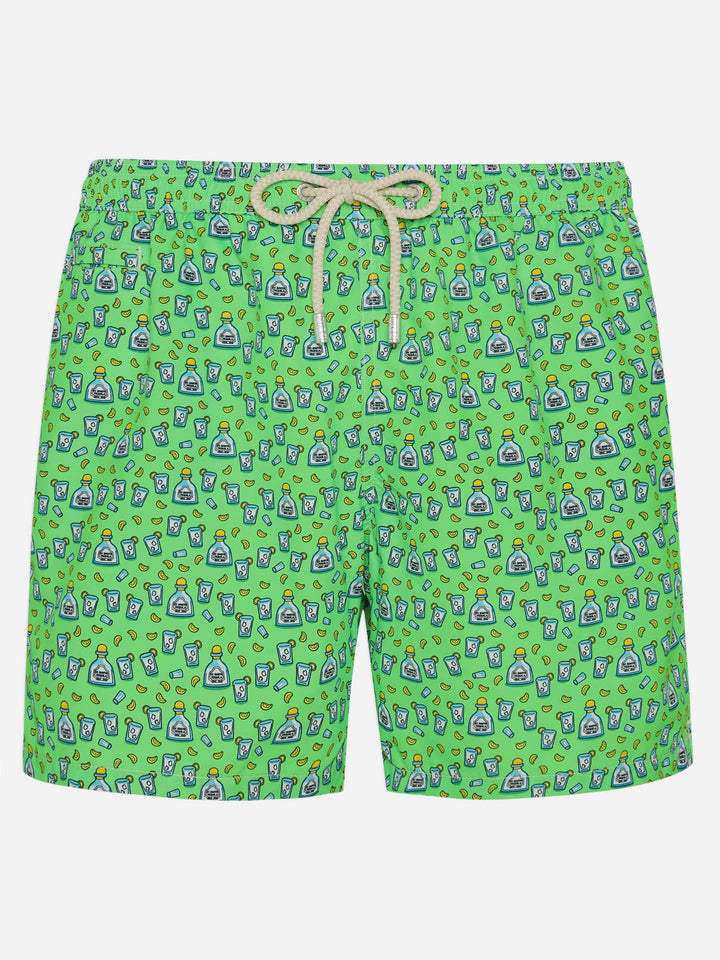Costume da bagno da uomo in tessuto leggero con stampa tequila