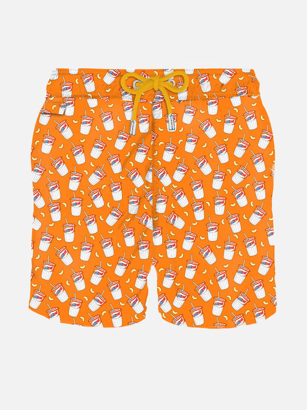 Man light fabric swim shorts with Estathé print | ESTATHé® SPECIAL EDITION