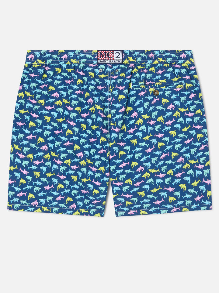 Lighting Micro Fantasy blue shark print swim shorts