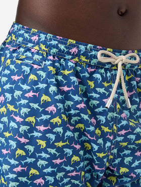 Lighting Micro Fantasy blue shark print swim shorts