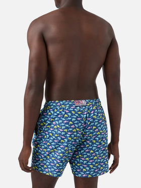 Lighting Micro Fantasy blue shark print swim shorts