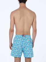 Man lightweight fabric swim-shorts Lighting Micro Fantasy with elephant print