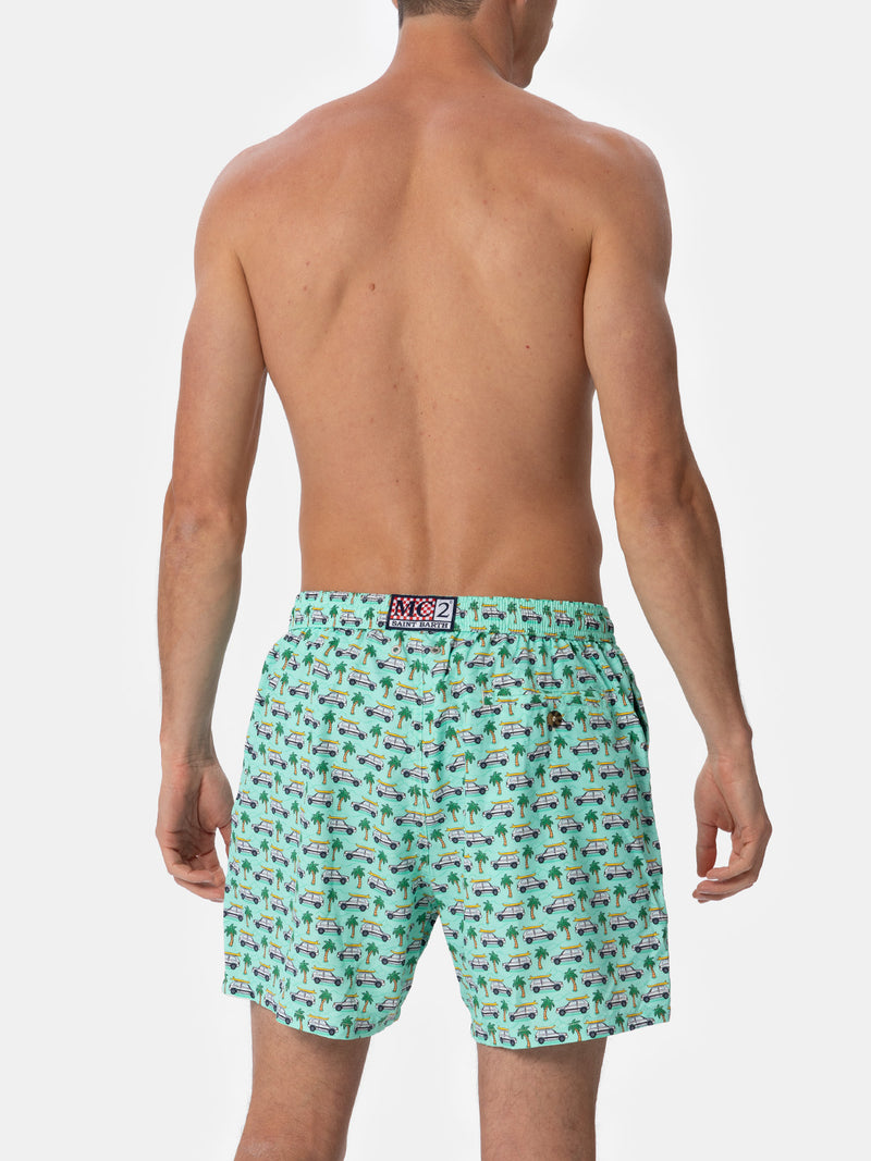 Man lightweight fabric swim-shorts Lighting Micro Fantasy with Panda print | PANDA SPECIAL EDITION