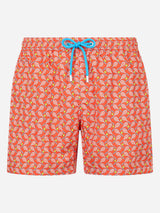 Man lightweight fabric swim-shorts Lighting Micro Fantasy with tennis print