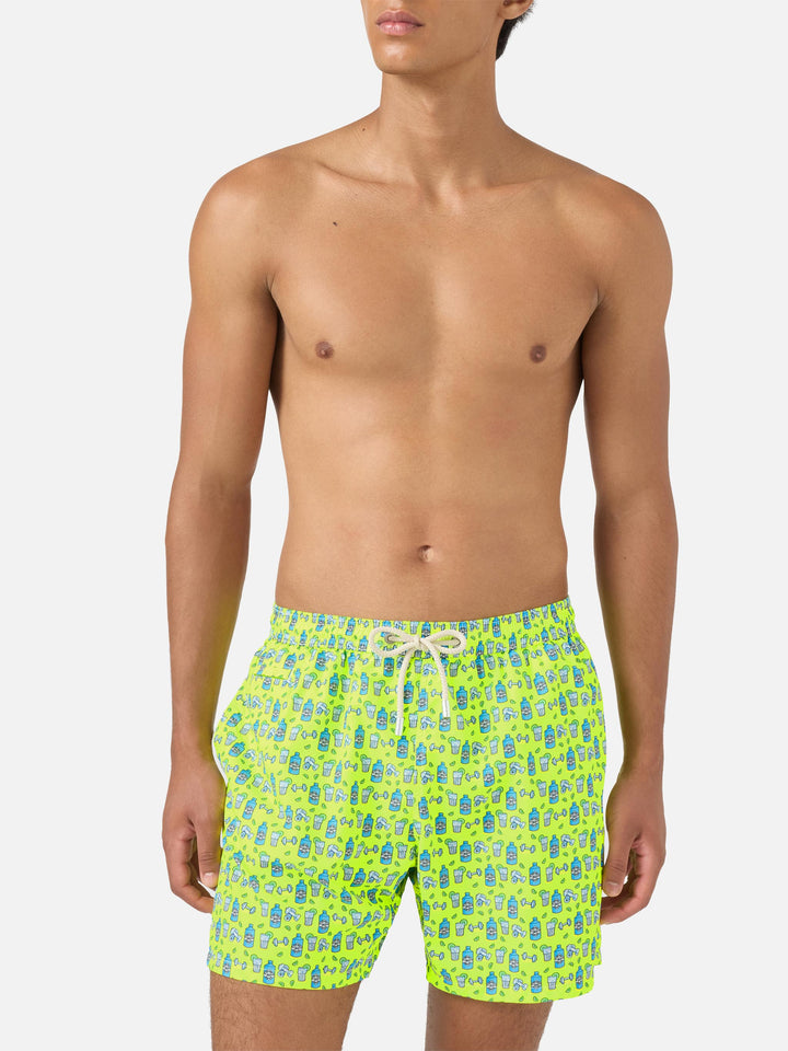 Lighting gin and gym print swim shorts