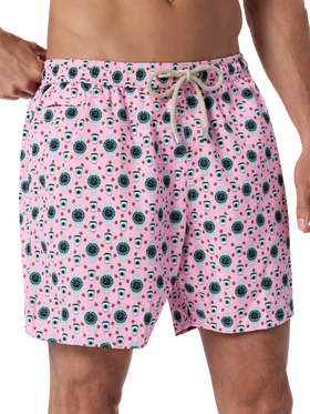 Man lightweight fabric swim-shorts Lighting Micro Fantasy with watches print