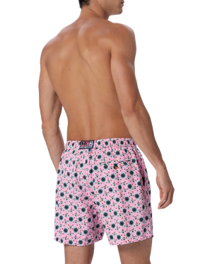 Man lightweight fabric swim-shorts Lighting Micro Fantasy with watches print