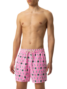 Badeshorts aus leichtem Stoff „Lighting“ mit Uhren-Print