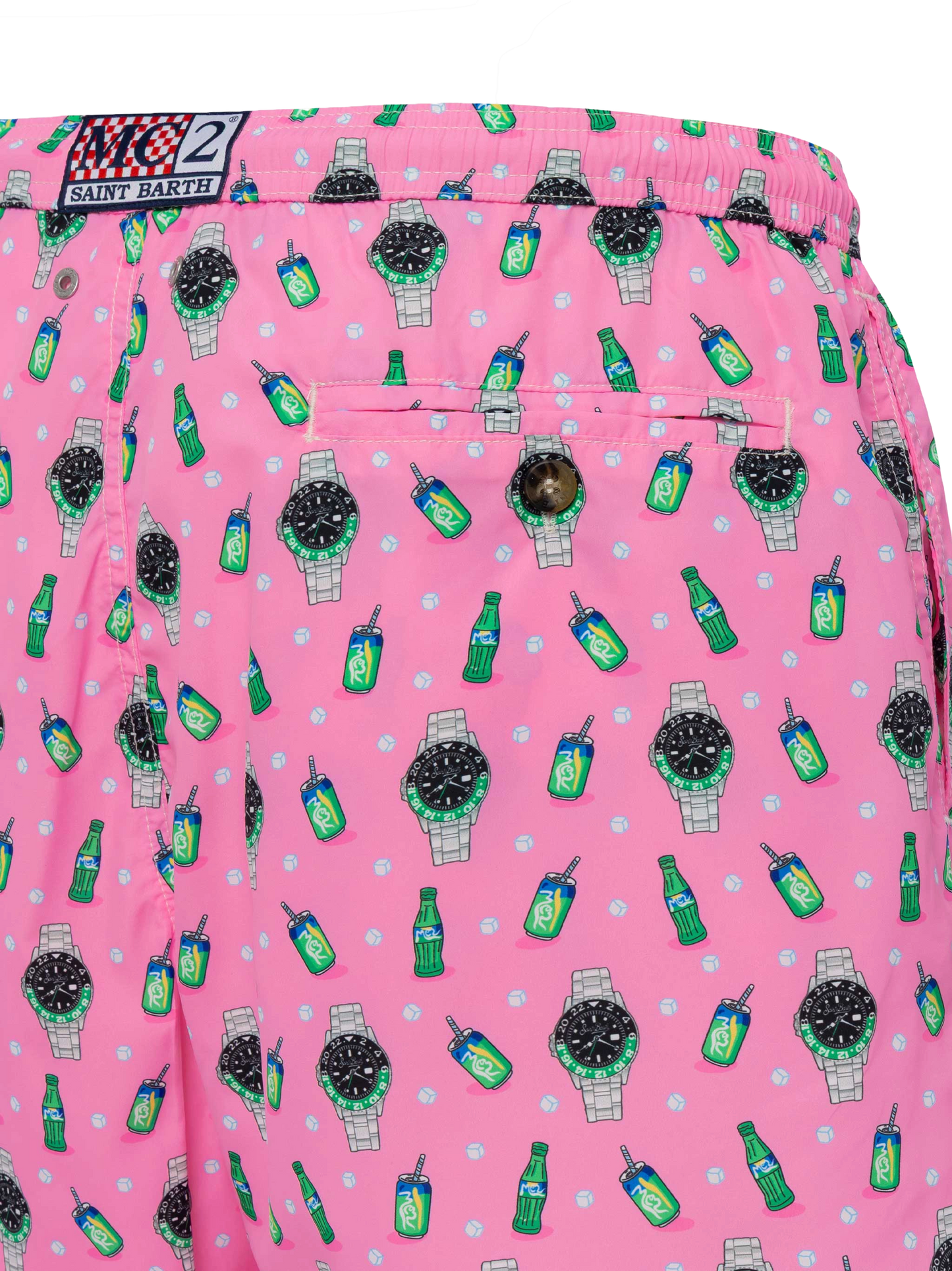 Badeshorts aus leichtem Stoff „Lighting“ mit Uhren-Print