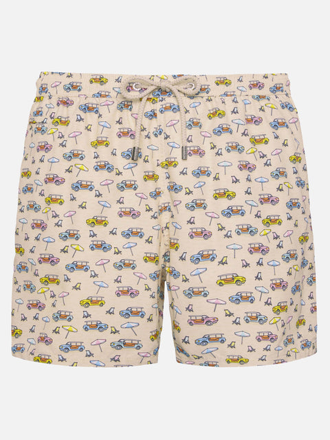 Lightweight fabric swim shorts Lighting with dune buggy print | FIAT SPECIAL EDITION - MC2 Saint Barth