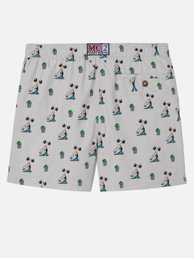 Short de bain Micro Lighting gris clair avec imprimé all-over Popeye | POPEYE SPECIAL EDITION 