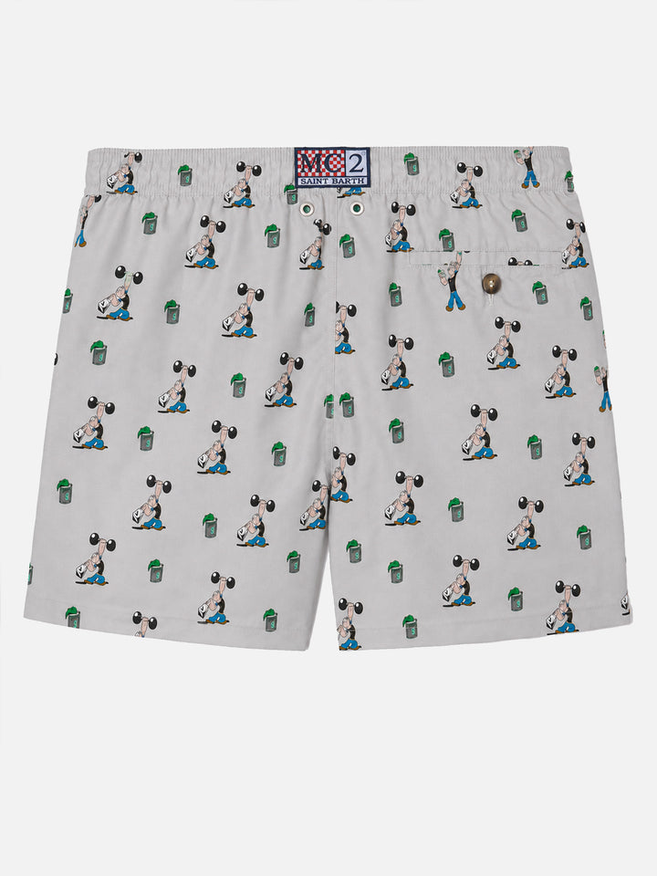 Short de bain Micro Lighting gris clair avec imprimé all-over Popeye | POPEYE SPECIAL EDITION 