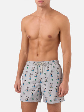Short de bain Micro Lighting gris clair avec imprimé all-over Popeye | POPEYE SPECIAL EDITION 