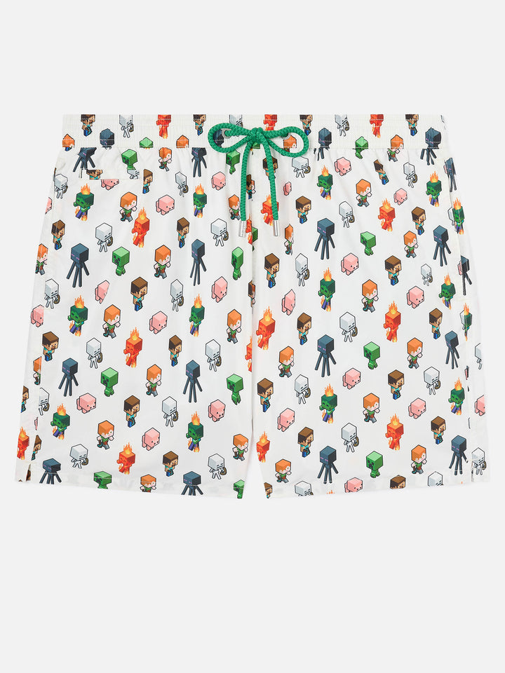 Lightweight fabric swim shorts Lighting with Minecraft print | MINECRAFT® SPECIAL EDITION