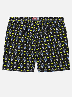 Badeshorts aus leichtem Stoff „Lighting“ mit Uhren-Print