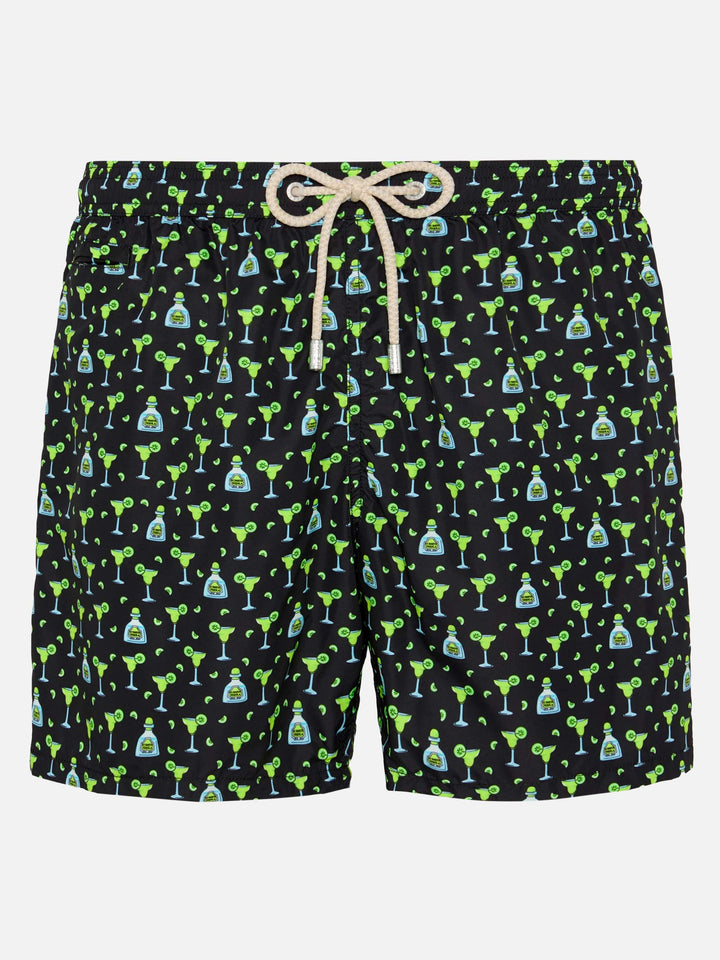 Lightweight fabric swim shorts Lighting with margarita print